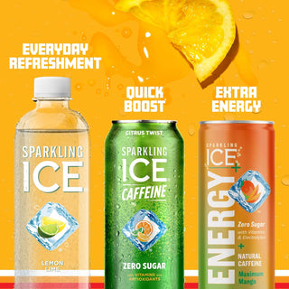 Sparkling ICE Sparkling Water with Caffeine, Citrus Twist, 16oz Cans (Pack Of 12)