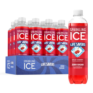 Sparkling Ice Flavored Sparkling Water, LifeSavers Wild Cherry, 17 oz (Pack of 12)
