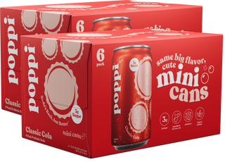 Poppi Prebiotic Soda, Classic Cola, 7.5oz Mini Cans - Multi-Pack