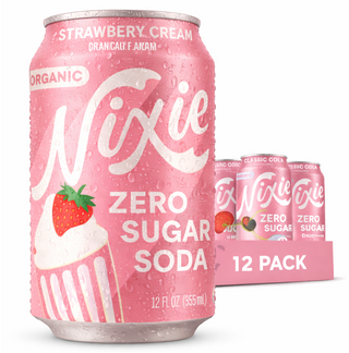 Nixie Organic Zero Sugar Soda, Strawberry Cream, 12oz (Pack of 12)