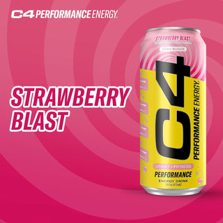Cellucor C4 Performance Zero Sugar Energy Drink, Strawberry Blast, 16oz (Pack of 12)