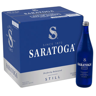 Saratoga Still Natural Spring Water, 28 oz Glass Bottles (Pack of 12)