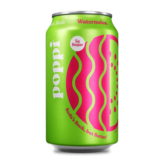 Poppi Prebiotic Soda, Watermelon, 12 oz (Pack of 12)