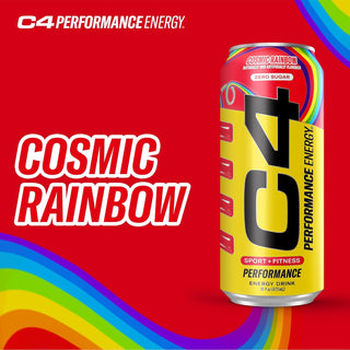 Cellucor C4 Performance Zero Sugar Energy Drink, Cosmic Rainbow, 16oz (Pack of 12)