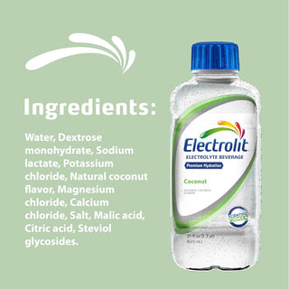 Electrolit Electrolyte Hydration Beverage, Coconut, 21oz (Pack of 12)