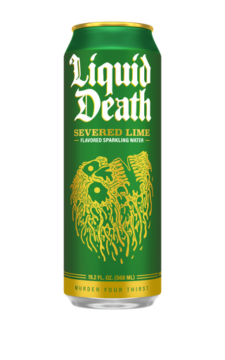 Liquid Death Sparkling Water, Severed Lime, 19.2oz King Size (Pack of 12)