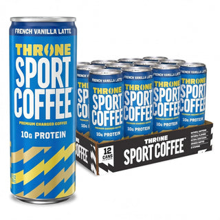 Throne Sport Cold Brew Coffee 10g Protein, French Vanilla Latte, 11oz (Pack of 12)