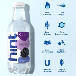 Hint Fruit-Infused Water, Blackberry, 16oz (Pack of 12)