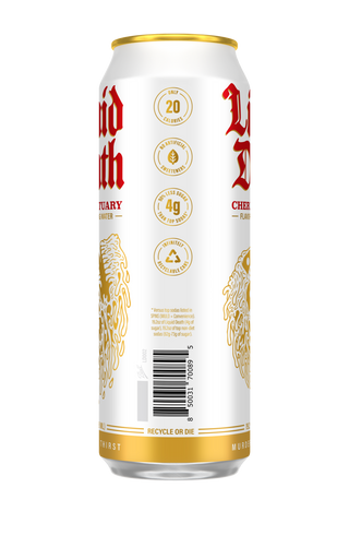Liquid Death Sparkling Water, Cherry Obituary, 19.2oz King Size (Pack of 12)