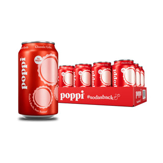 Poppi Prebiotic Soda, Classic Cola, 12oz (Pack of 12)