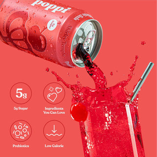Poppi Prebiotic Soda, Shirley Temple, 12oz (Pack of 12)