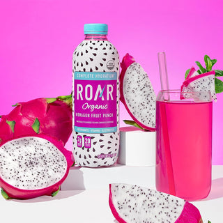 ROAR Organic Electrolyte Infusion Drink, Dragon Fruit Punch, 18 oz (Pack of 12)