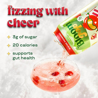 Bloom Pop Prebiotic Soda, Winter Pomberry, 12oz (Pack of 12)