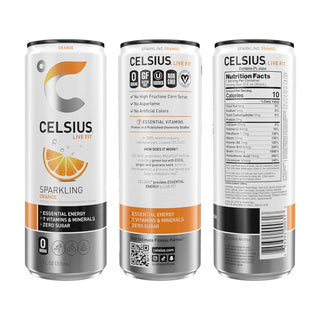 CELSIUS Sparkling Energy Drink, Orange, 12oz (Pack of 12)