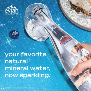 Evian Natural Sparkling Carbonated Water, 11.1 Fl Oz Glass Bottles (Pack of 20)