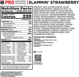 Muscle Milk PRO Series 40g Protein Shake, Slammin' Strawberry, 14oz (Pack of 12)