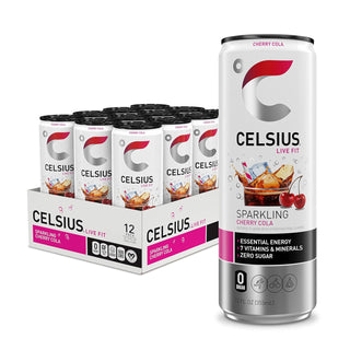 CELSIUS Sparkling Energy Drink, Cherry Cola, 12oz (Pack of 12)