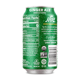 Nixie Organic Zero Sugar Soda, Ginger Ale, 12oz (Pack of 12)
