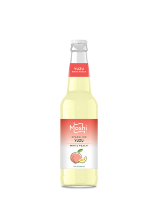 Moshi Yuzu Sparkling Drink, White Peach, 12oz (Pack of 12)