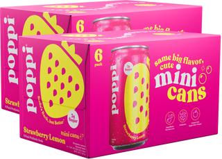 Poppi Prebiotic Soda, Strawberry Lemon, 7.5oz Mini Cans - Multi-Pack