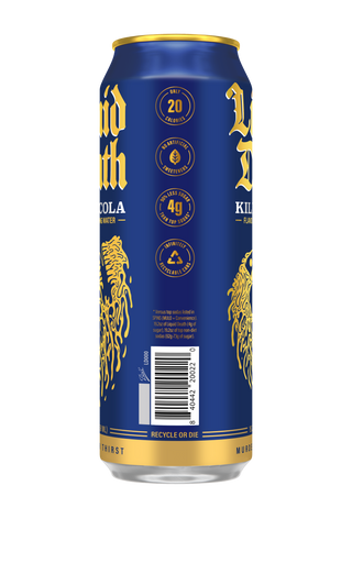 Liquid Death Sparkling Water, Killer Cola, 19.2oz King Size (Pack of 12)