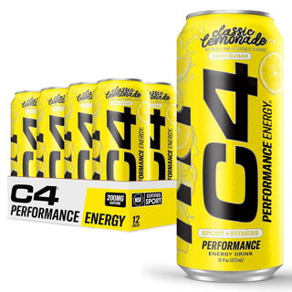 Cellucor C4 Performance Zero Sugar Energy Drink, Classic Lemonade, 16oz (Pack of 12)