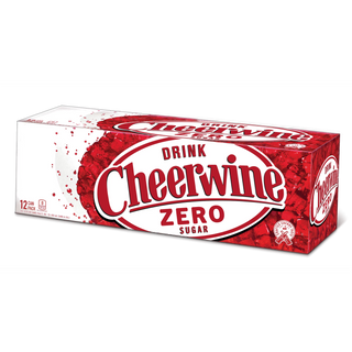 Cheerwine Zero Cherry Soda 12oz Cans (Pack of 12)