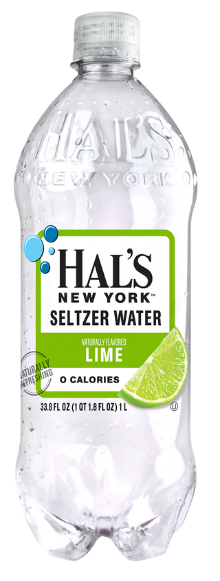 Hal's New York Seltzer Water, Lime, 1 Liter (Pack of 15)