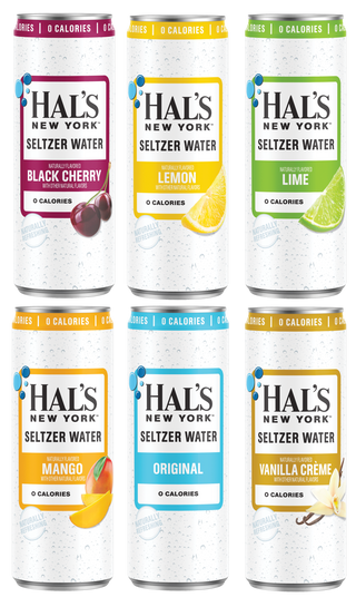 Hal's New York Seltzer Water, 6 Flavor Variety, 12oz Slim Cans - Multi-Pack