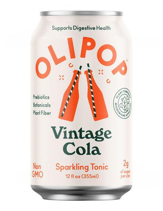 Olipop Sparkling Prebiotic Soda, Vintage Cola, 12oz (Pack of 12)