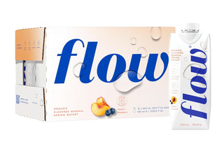 Flow Alkaline Spring Water, Peach and Blueberry, 16.9oz (Pack of 12)