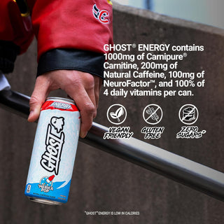 Ghost Energy Drink, 'Merica Pop, 16oz (Pack of 12)