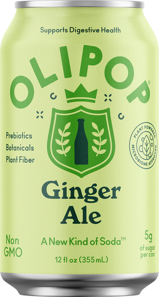 Olipop Sparkling Prebiotic Soda, Ginger Ale, 12oz (Pack of 12)