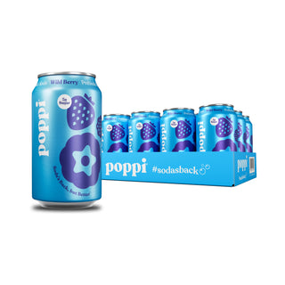 Poppi Prebiotic Soda, Wild Berry, 12 oz (Pack of 12)