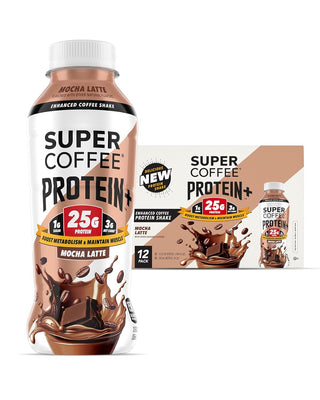Super Coffee PROTEIN + Mocha Latte, 12oz (Pack of 12)