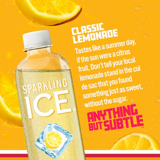 Sparkling Ice Flavored Sparkling Water, Classic Lemonade, 17 oz (Pack of 12)