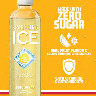 Sparkling Ice Flavored Sparkling Water, Classic Lemonade, 17 oz (Pack of 12)