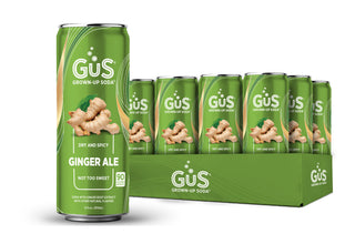 GuS Soda, Ginger Ale, 12oz Cans (Pack of 12)