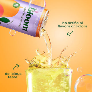 Bloom Sparkling Energy Drink, Peach Mango, 12oz (Pack of 12)