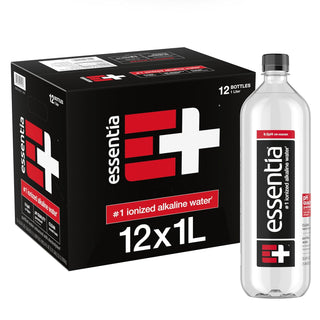 Essentia Ionized Alkaline 9.5 pH Bottled Water, 1 Liter, (Pack of 12)