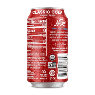 Nixie Organic Zero Sugar Soda, Classic Cola, 12oz (Pack of 12)