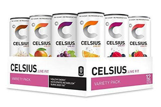 CELSIUS Energy Drink, 9 Flavor Variety Pack, 12oz (Pack of 12)