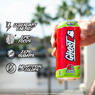 Ghost Energy Drink, Cherry Limeade, 16oz (Pack of 12)