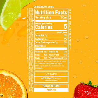 Sparkling ICE Sparkling Water with Caffeine, Strawberry Citrus, 16oz Cans (Pack Of 12)
