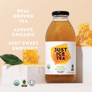 Just Ice Tea, Honey Green Tea, 16oz (Pack of 12)