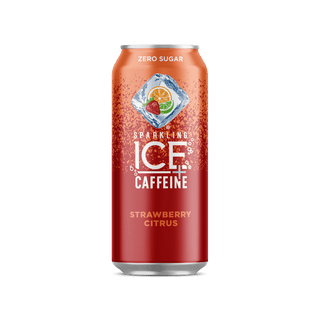 Sparkling ICE Sparkling Water with Caffeine, Strawberry Citrus, 16oz Cans (Pack Of 12)