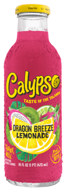 Calypso Lemonade, Dragon Breeze Lemonade, 16oz (Pack of 12)