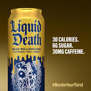 Liquid Death Sparkling Water, Dead Billionaire, 19.2oz (Pack of 12)