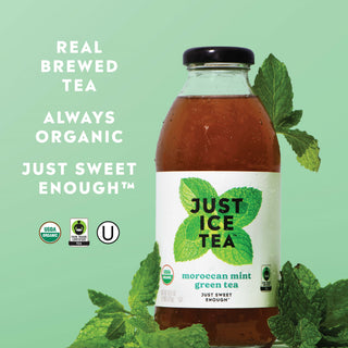 Just Ice Tea, Moroccan Mint Green Tea, 16oz (Pack of 12)