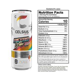 CELSIUS Sparkling Energy Drink, Sherbet Slush Retro Vibe, 12oz (Pack of 12)